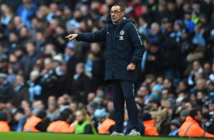 Pelatih Chelsea, Maurizio Sarri (Paul Ellis/AFP)