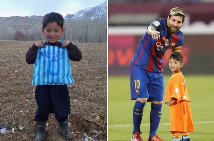 Murtaza Ahmadi yang pernah bertemu Lionel Messi kini hidupnya dalam ancaman Taliban. [STR, KARIM JAAFAR / AFP]