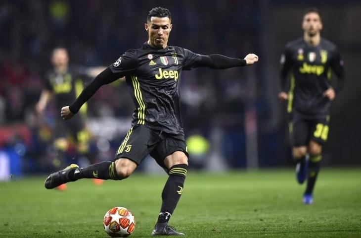 Cristiano Ronaldo saat melawan Atletico Madrid di Liga Champions pada 20 Februari 2019. (Oscar Del Pozo/AFP)