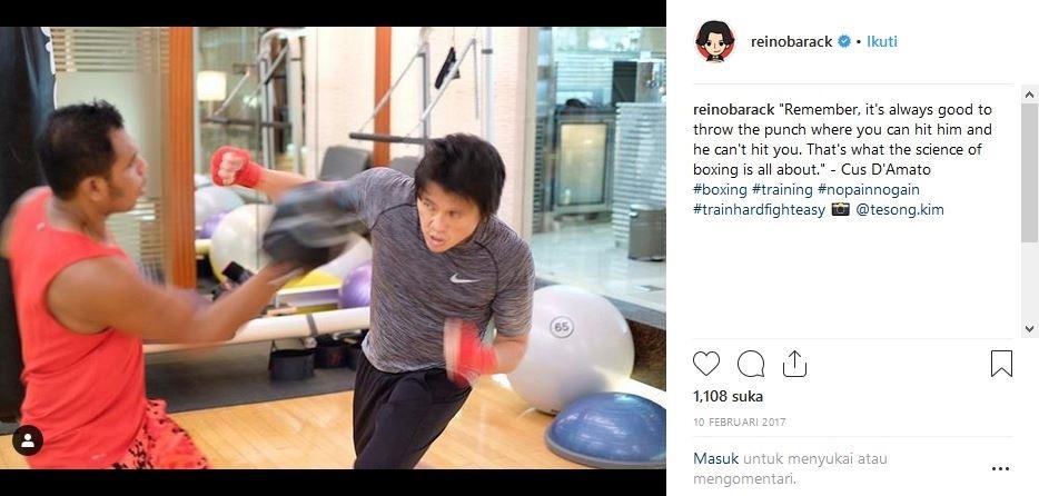 Gaya Reino Barack saat olahraga boxing (instagram.com/reinobarack)