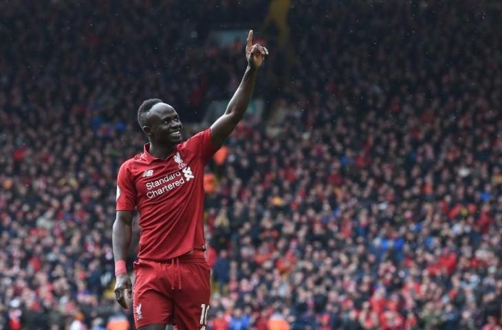 Sadio Mane mencetak dua gol untuk kemenangan Liverpool atas Burnley 4-2 pada laga pekan ke-30 Liga Primer Inggris. [PAUL ELLIS / AFP]