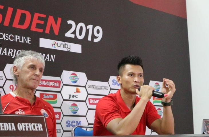 Kiper Persija Jakarta, Shahar Ginanjar usai laga melawan PSS Sleman pada 15 Maret 2019. (Andiarsa Nata/mxkd.sbs)