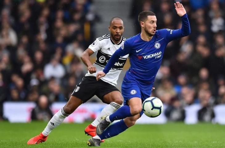 Eden Hazard saat melawan Fulham di Liga Primer pada 3 Maret 2019 (Glyn Kirk/AFP)