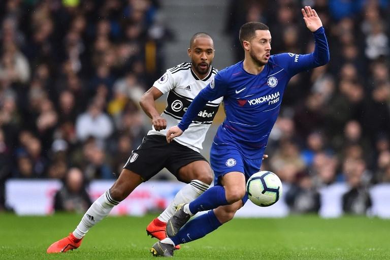 Eden Hazard saat melawan Fulham di Liga Primer pada 3 Maret 2019 (Glyn Kirk/AFP)