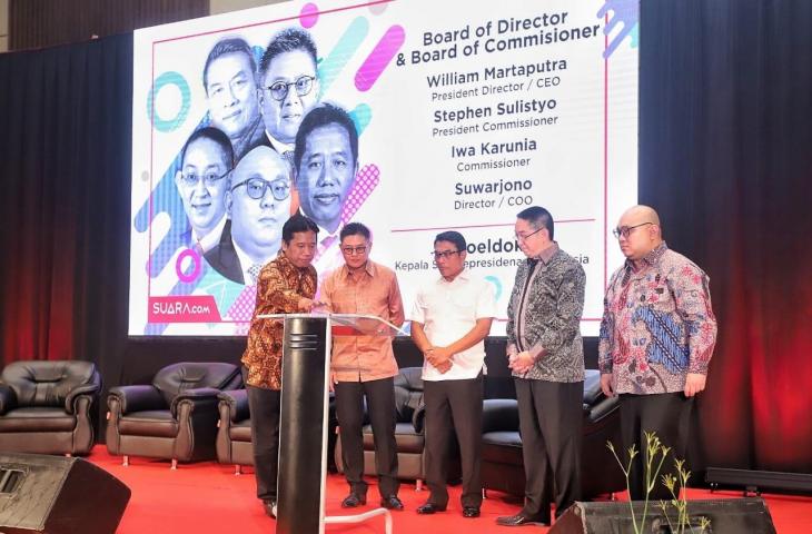 Talshow Politik Tanpa Hoax dan peluncuran 5 Suara Regional di en Ballroom Hotel Sultan Jakarta, Jumat (29/3/2019). 