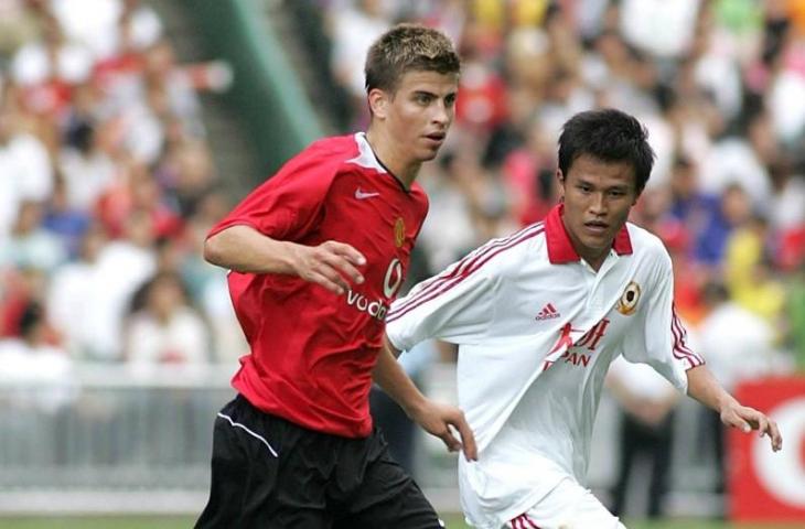 Gerrad Pique semasa berseragam Manchester United. (Mike Clarke/AFP).