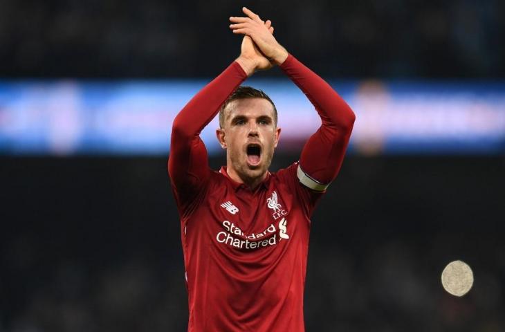 Gelandang Liverpool, Jordan Henderson. (Paul Ellis/AFP).