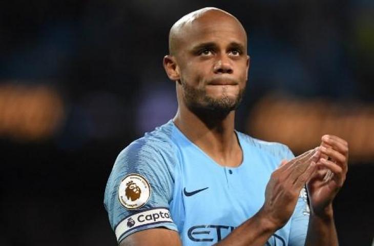 Pemain bertahan Manchester City, Vincent Kompany. (PAUL ELLIS / AFP)