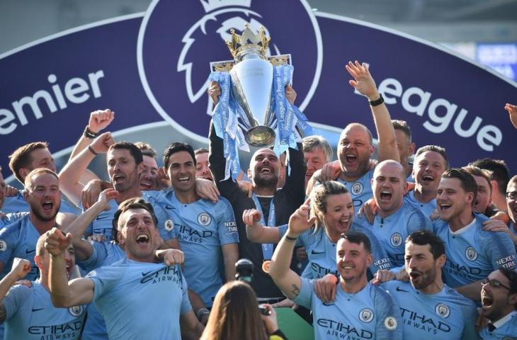 Manchester City pertahankan gelar Liga Primer Inggris 2018/2019. [GLYN KIRK / AFP]