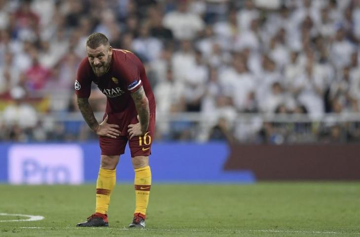 Gelandang gaek AS Roma, Daniele De Rossi. (Oscar del Pozo/AFP)