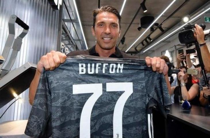 Nomor punggung baru Gianluigi Buffon di Juventus. (Twitter/@Juventusfc)