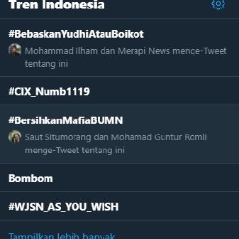 Tagar BebaskanYudhiAtauBoikot trending di Twitter. [Twitter]