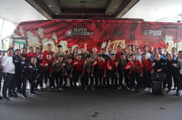 Suasana pelepasan skuat Timnas Indonesia U-22 ke ajang SEA Games 2019 di Filipina. (Dok. PSSI)