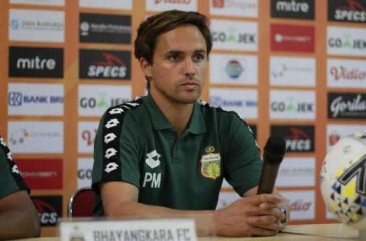 Pelatih Bhayangkara FC, Paul Munster dalam jumpa pers usai pertandingan. (Dok. Bhayangkara FC)