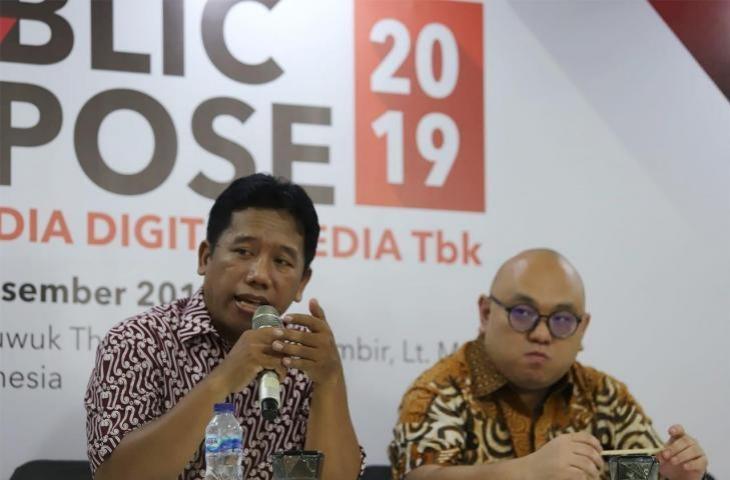 PT Arkadia Digital Media Tbk (DIGI) memaparkan pencapaian dan kinerja sepanjang satu tahun terakhir. (Suara.com/Angga Budiyanto).