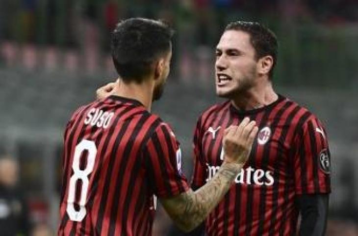 Bek AC Milan, Davide Calabria. (Miguel Medina/AFP).