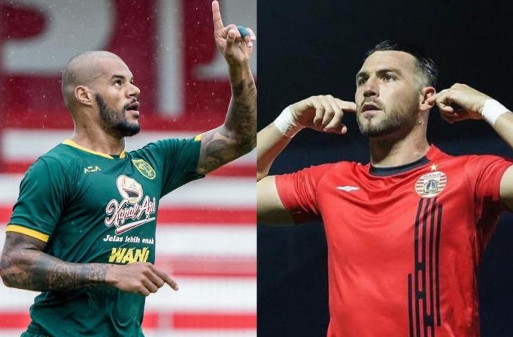 Kolase David da Silva (Persebaya) dan Marco Simic (Persija). (Instagram resmi klub).