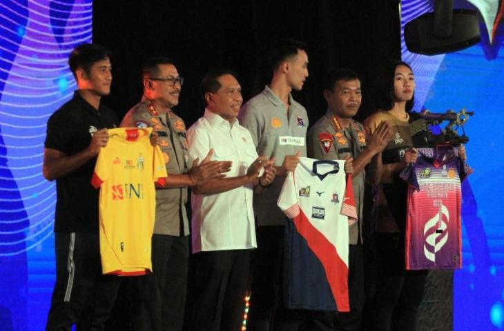 Perkenalan tim dan jersey Bhayangkara FC diselenggarakan di Auditorium Perguruan Tinggi Ilmu Kepolisian (PTIK), Senin (24/2/2020). (Dok. Bhayangkara FC)