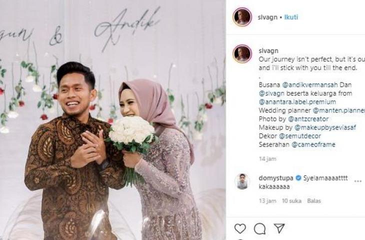 Andik Vermansah dan Silvia Anggun resmi tunangan. (Instagram/@slvagn).