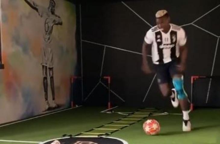 Paul Pogba mengunggah video latihan mengenakan jersey Juventus. (Instagram/@paulpogba).