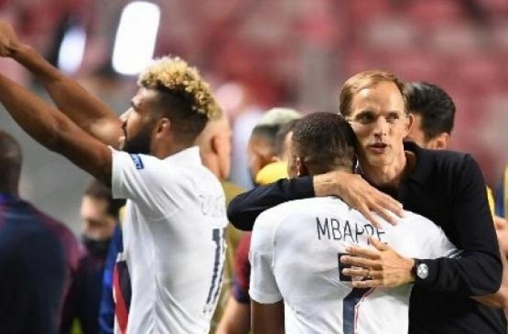 Thomas Tuchel sukses bawa PSG ke semifinal Liga Champions usai mengalahkan Atalanta. (DAVID RAMOS / POOL / AFP)