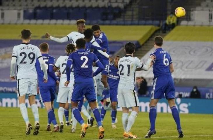 Laga Leicester City melawan Chelsea di lanjutan Liga Inggris. (TIM KEETON / POOL / AFP) 