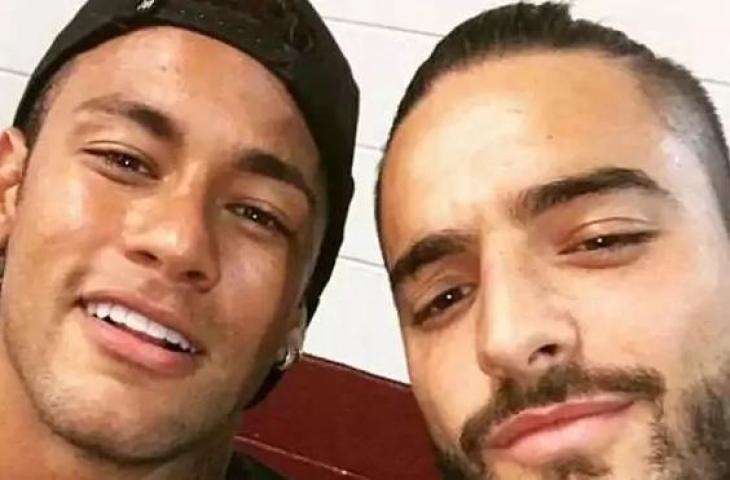 Neymar dan penyanyi Kolombia, Maluma.