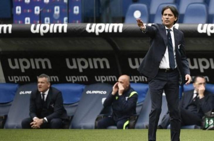 Simone Inzaghi saat menukangi Lazio. (FILIPPO MONTEFORTE / AFP)