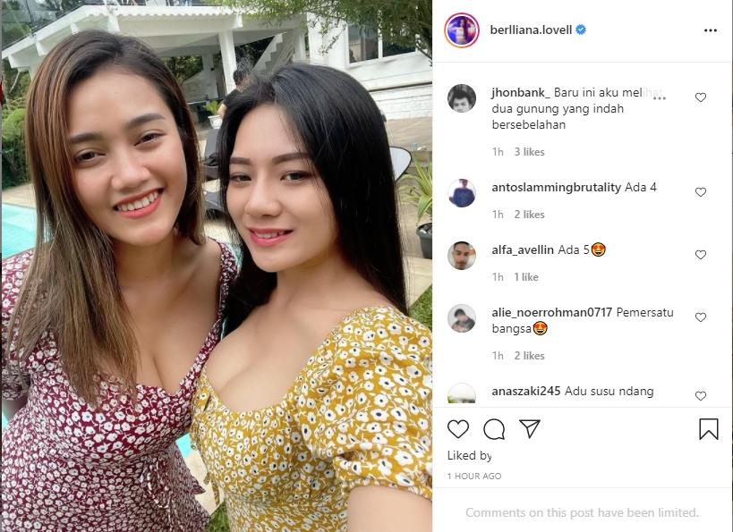 Berlliana Lovell dan Jess Amalia membuat warganet heboh saat foto bareng. (Instagram/berlliana.lovell)