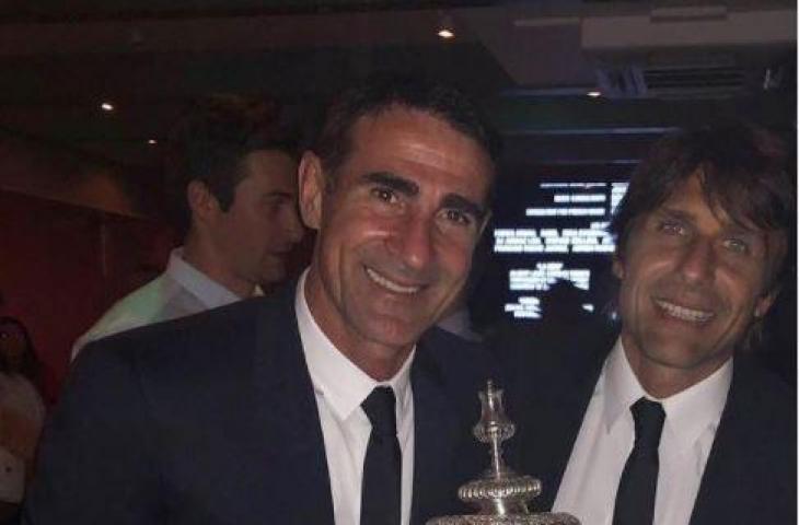 Potret Angelo Alessio bersama Antonio Conte. (angeloalessiofficial)