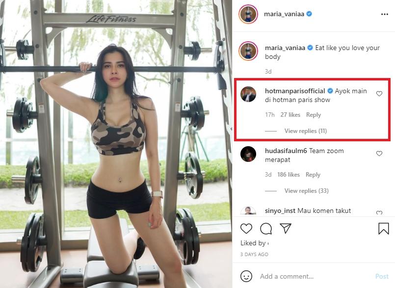 Maria Vania diajak main Hotman Paris ke program acaranya. (Instagram/maria_vaniaa)