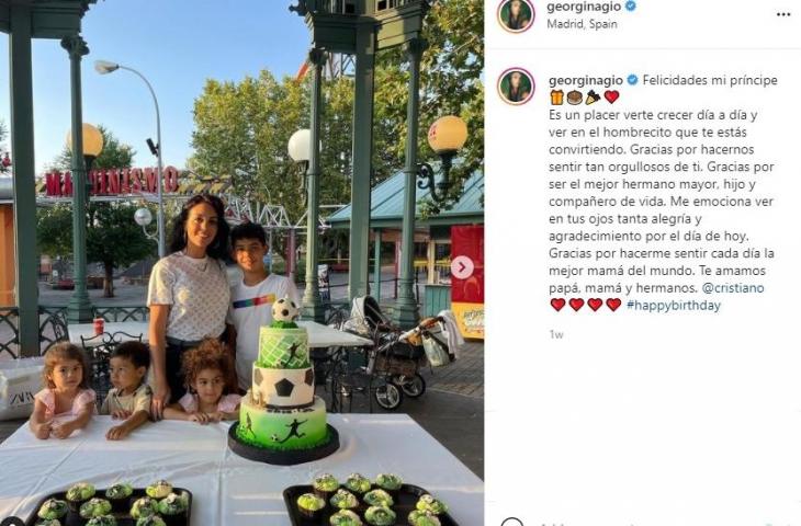 Georgina Rodriguez rayakan ulang tahun anak Cristiano Ronaldo. (Instagram/georginagio)