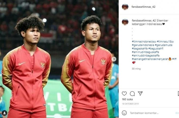 Amiruddin Bagas Kaffa dan Amiruddin Bagus Kahfi. (Instagram/@fansbasetimnas_42).