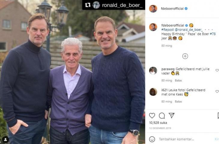 Frank de Boer dan Ronald de Boer. (Instagram/@fdeboerofficial)