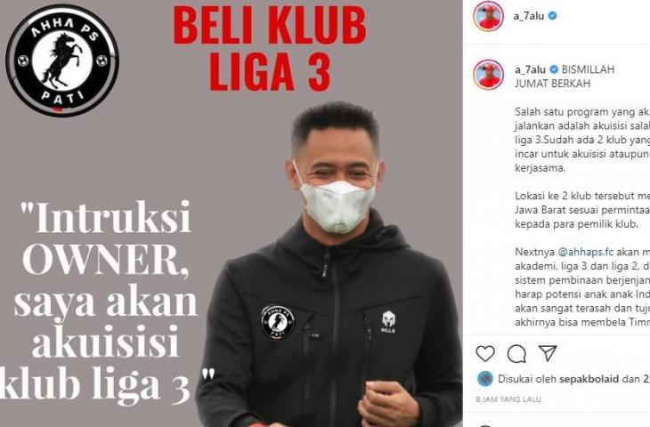 Bos PSG Pati mau beli klub Liga 3. (Instagram/@a.7alu)