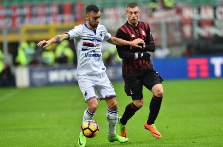 Bruno Fernandes ketika berseragam Sampdoria. (Giuseppe Cacace/AFP)