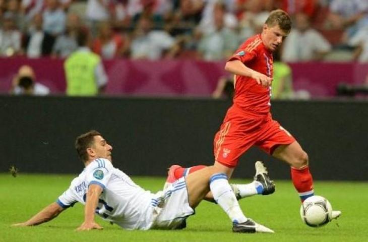 Andrey Arshavin saat membela Timnas Rusia. (Natalia Kolesnikova/AFP)