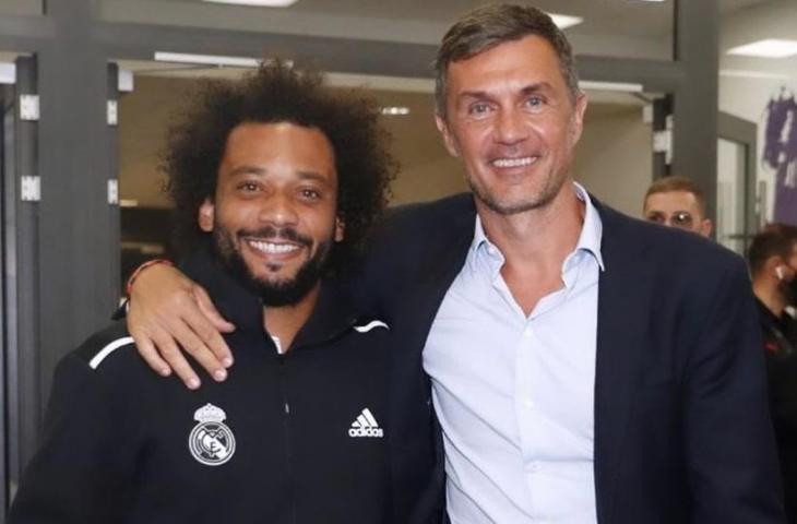 Marcelo foto bareng Paolo Maldini. (Instagram/marcelotwelve)