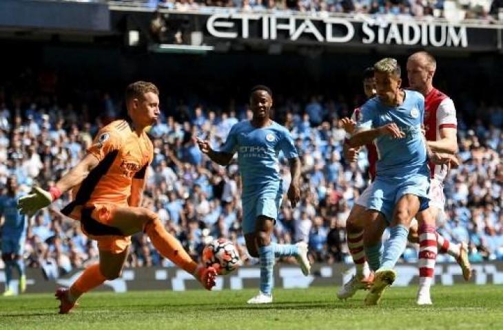 Manchester City hajar Arsenal 5-0 di pekan ketiga Liga Inggris. (OLI SCARFF / AFP)