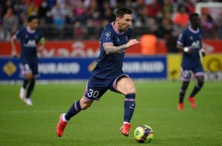 Aksi Lionel Messi di laga debutnya bersama PSG. (FRANCK FIFE / AFP)