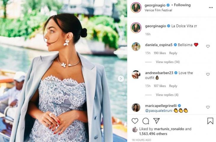 Gaya Georgina Rodriguez senilai gaji Ronaldo di MU. (Instagram/@georginagio)