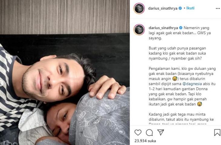 Postingan Darius Sinathrya. (Instagram)