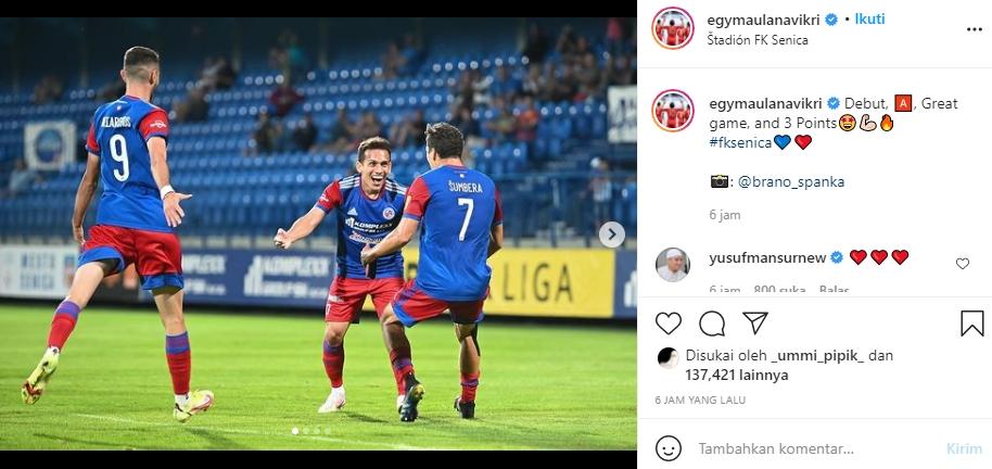 Egy Maulana Vikri debut bersama FK Senica. (Instagram/@egymaualanavikri)