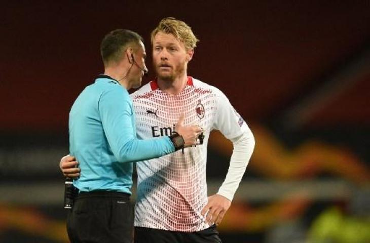 Bek AC Milan, Simon Kjaer. (Oli Scarffa/AFP)