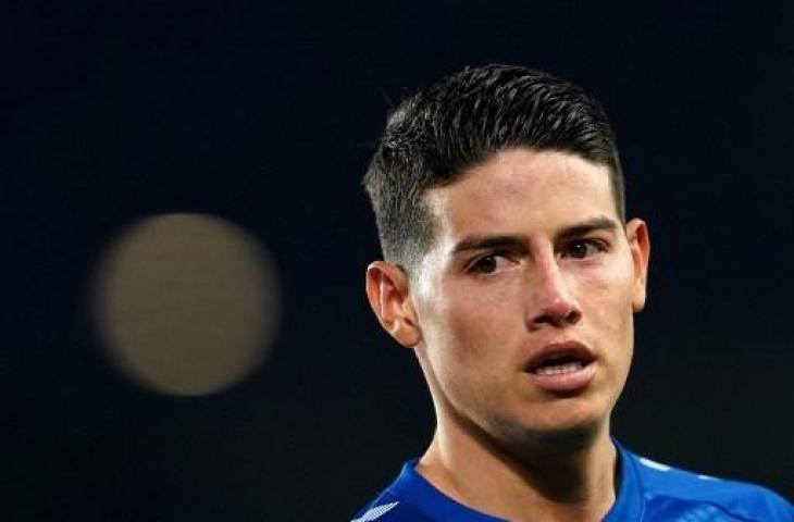 James Rodriguez tak pernah bermain bersama Everton saat di bawah asuhan Rafael Benitez. (Jon Super / POOL / AFP)