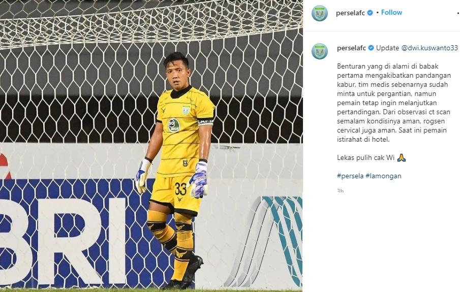 Kiper Persela Lamongan, Dwi Kuswanto. (Instagram/perselafc)