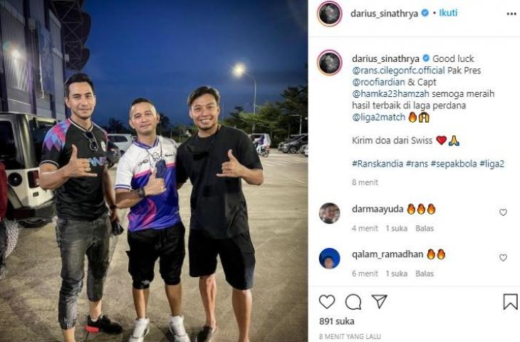 Dukungan Darius Sinathrya untuk Rans Cilegon FC. (Instagram/@darius_sinathrya)