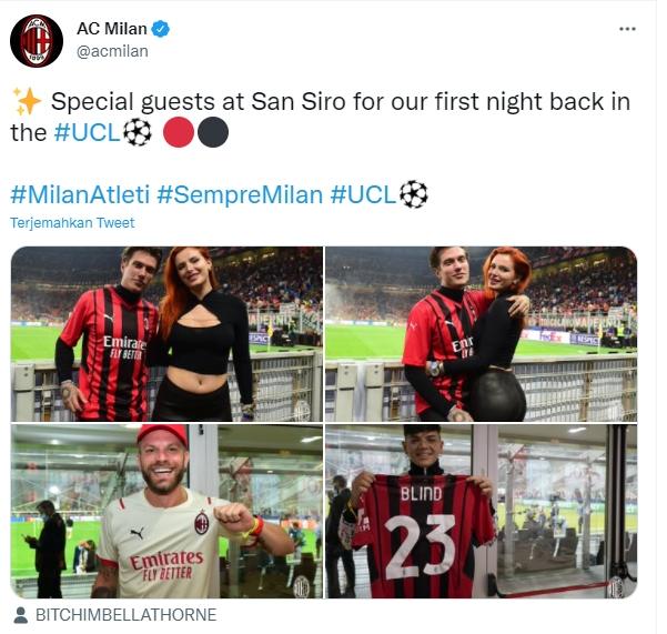 AC Milan kedatangan tamu spesial di San Siro. (Twitter/@acmilan).