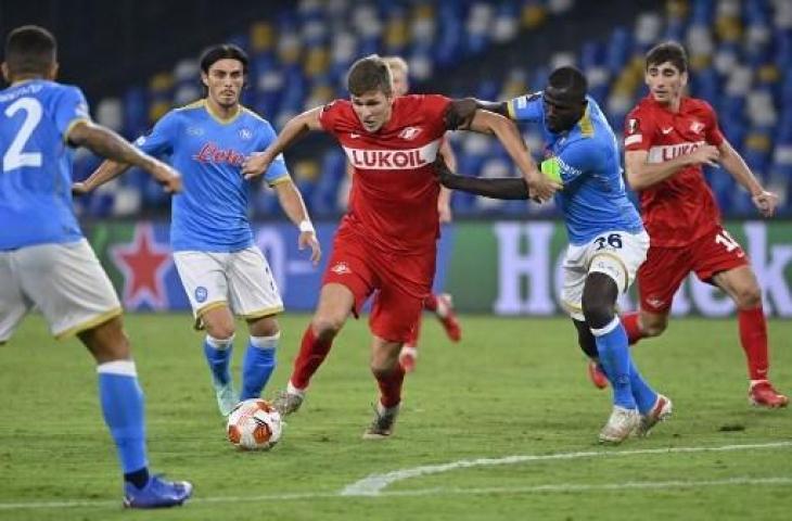 Napoli kalah 2-3 lawan Spartak Moscow di Liga Europa. (ALBERTO PIZZOLI / AFP)