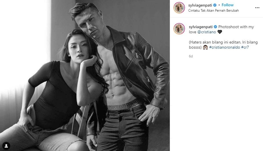 Sylvia Genpat pamer foto bareng Cristiano Ronaldo. (Instagram/sylviagenpati)